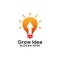 grow idea logo design template. bulb icon symbol design