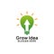 grow idea logo design template. bulb icon symbol design