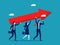 Grow your business. Businessman hold growth arrows. business concept