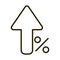 Growing arrow percent money business financial investing line style icon