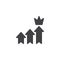 Growing arrows and crown vector icon