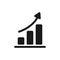 Growing bar, profit icon. Rising arrow vector