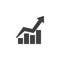 Growing bars chart vector icon