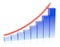 Growing blue bar chart business success concept