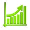 Growing business arrow on diagram of growth, Profit green arrow. vector graph icon. vector eps10