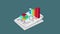 Growing business success 3d flat isometric animated concept.