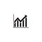 Growing Chart, Statistic Icon Vector. Arrow on Scale Sign Symbol