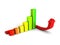 Growing colorful business graph with rising arrow