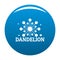 Growing dandelion logo icon blue