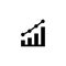 Growing Graph, Growth Diagram, Profit. Flat Vector Icon illustration. Simple black symbol on white background. Growing Graph,