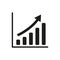 The growing graph icon. Progress symbol. Flat