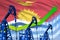 Growing graph on Kiribati flag background - industrial illustration of Kiribati oil industry or market concept. 3D Illustration