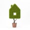 Growing house symbol in pot, mortgage