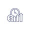 growing income, money line icon