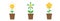 Growing money tree shining coin with dollar sign set line. Plant in the pot. Financial growth concept. Successful business icon.