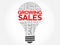 Growing Sales bulb word cloud