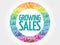 Growing Sales stamp words cloud