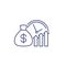 growing savings line icon on white