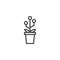 Growing technology plant in pot outline icon