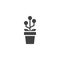 Growing technology plant in pot vector icon