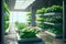 growing vegetables and horticultural crops through hydroponics in a modern high-tech farm