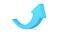 Growth arrow 3d icon. Blue curved directional element