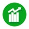 Growth bar chart icon. Growing diagram flat vector illustration. Business concept