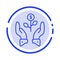 Growth, Business, Grow, Growing, Dollar, Plant, Raise Blue Dotted Line Line Icon