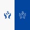Growth, Business, Grow, Growing, Dollar, Plant, Raise Line and Glyph Solid icon Blue banner Line and Glyph Solid icon Blue banner