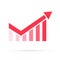 Growth chart icon. Increase Profit Chart icon. Compound interest added value, financial investments stock market.