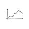 Growth chart of your business doodle icon, arrows signs, search earnings money profit isolated