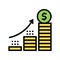 growth coin heap color icon vector illustration