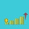 growth concept. money revenue illustration. Stacks of gold coins like income graph with pound. Vector illustration isolated on a
