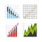 Growth economy statistics icons