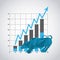 Growth economy statistics icons