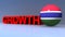 Growth with gambia flag on blue