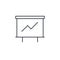 Growth graph chart, market success, arrow up thin line icon. Linear vector symbol