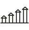 Growth graph, online graph line isolated vector icon can be easily modified and edit