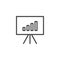 Growth graph statistics outline icon