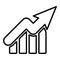 Growth graph up outline icon. Financial chart arrow linear style sign for mobile concept and web design. Vector illustration