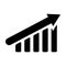 Growth graph up silhouette icon. Financial chart arrow linear style sign symbol for business concept or web design. Vector