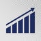 Growth icon. Growing bar graph template on transparent background. Business progress. Finance, career grows concept