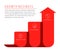 Growth, improve business arrow. Increasing graph flat vector con