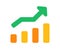 Growth increase profit single isolated icon with flat style