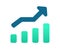 Growth increase profit single isolated icon with gradient style