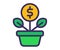 Growth investment profit single isolated icon with filled line style