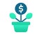 Growth investment profit single isolated icon with gradient style