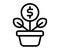 Growth investment profit single isolated icon with outline style