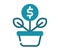 Growth investment profit single isolated icon with solid line style