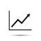 Growth line chart icon. Growing diagram flat vector illustration with shadow.